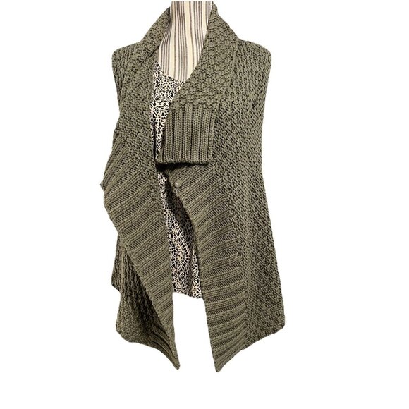 Chico’s Sleeveless Textured Open Front Vest Womens Size 1 (Medium/8) Lagenlook - Picture 3 of 6